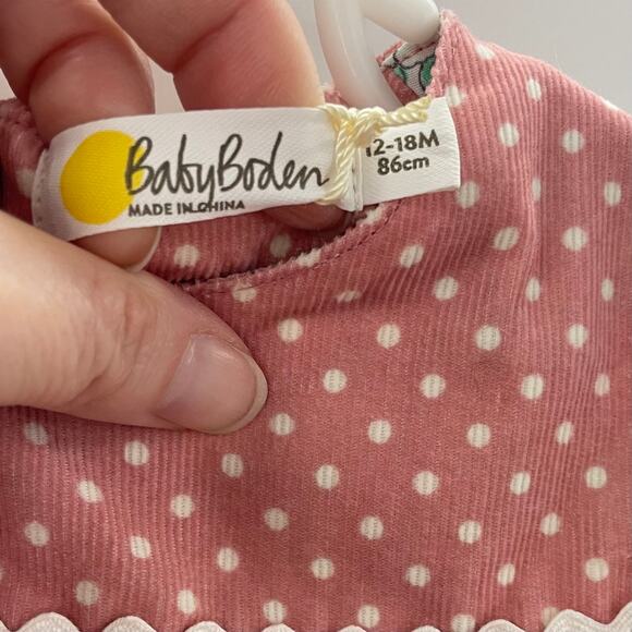 NWT Baby Boden Pinnie Dress Blossom Pink Spots Ducks 12-18 Months - Picture 5 of 7
